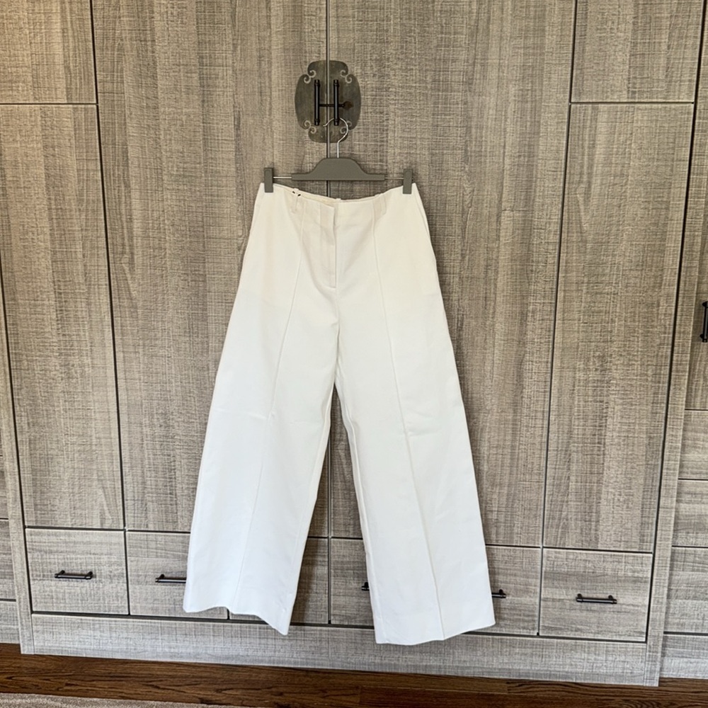 Zara Cream‎ Wide-Leg Trousers - Picture 8 of 14